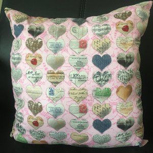 Hearts Pink Accent Pillow 14"x14"